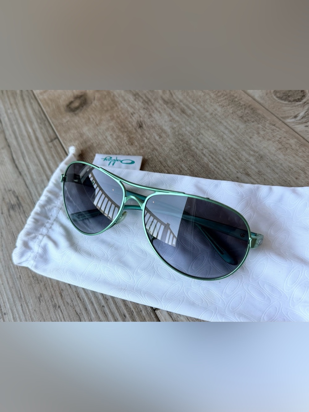Oakley Feedback OO4079 Women's Aviator Sunglasses Mint Green Teal Honeydew